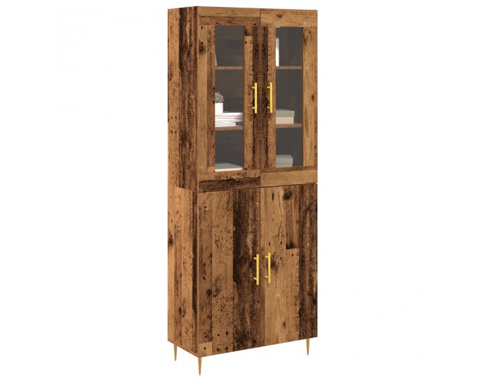 Sonata H Висок кабинет стара дървесина 69.5x34x180 см Инженерна дървесина