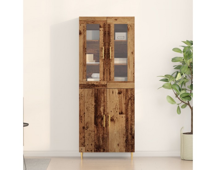 Sonata H Висок кабинет стара дървесина 69.5x34x180 см Инженерна дървесина