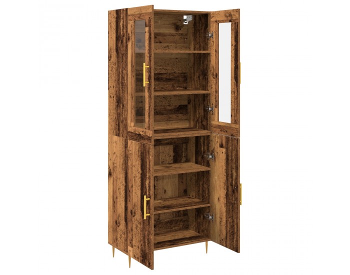 Sonata H Висок кабинет стара дървесина 69.5x34x180 см Инженерна дървесина