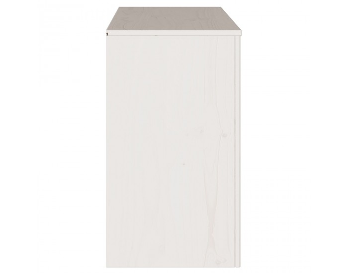 Sonata H Страничен шкаф ДРАММЕН Бяло 114x43x75,5 см Масивно дърво Бор