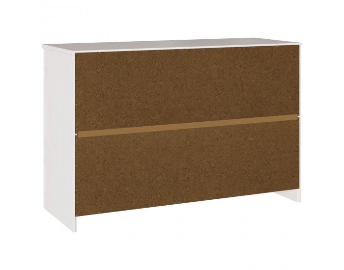 Sonata H Страничен шкаф ДРАММЕН Бяло 114x43x75,5 см Масивно дърво Бор