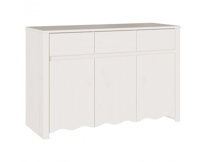 Sonata H Страничен шкаф ДРАММЕН Бяло 114x43x75,5 см Масивно дърво Бор