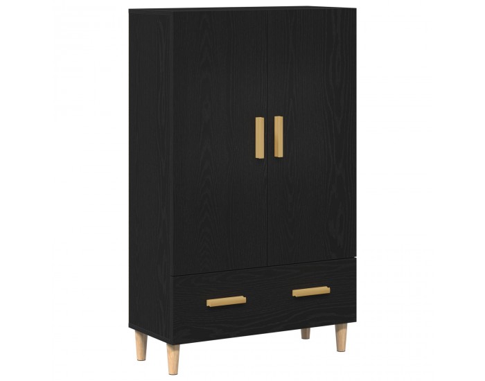 Sonata H Висок шкаф в черен дъб, 70x31x115 см, изработен от инженерна дървесина