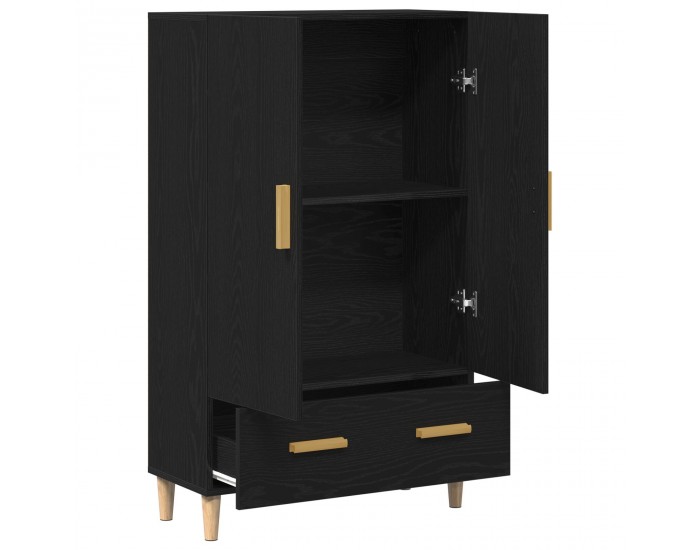 Sonata H Висок шкаф в черен дъб, 70x31x115 см, изработен от инженерна дървесина