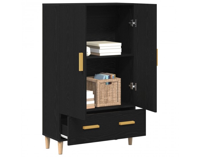 Sonata H Висок шкаф в черен дъб, 70x31x115 см, изработен от инженерна дървесина