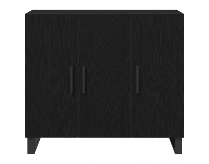 Sonata H Бюфет с 3 врати Черен дъб 90x34x80 см Инженерна дървесина