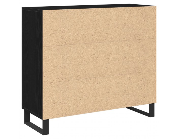 Sonata H Бюфет с 3 врати Черен дъб 90x34x80 см Инженерна дървесина