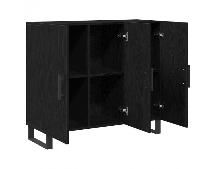 Sonata H Бюфет с 3 врати Черен дъб 90x34x80 см Инженерна дървесина
