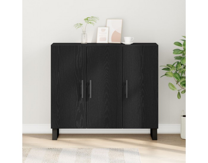 Sonata H Бюфет с 3 врати Черен дъб 90x34x80 см Инженерна дървесина