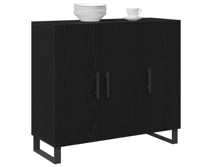 Sonata H Бюфет с 3 врати Черен дъб 90x34x80 см Инженерна дървесина