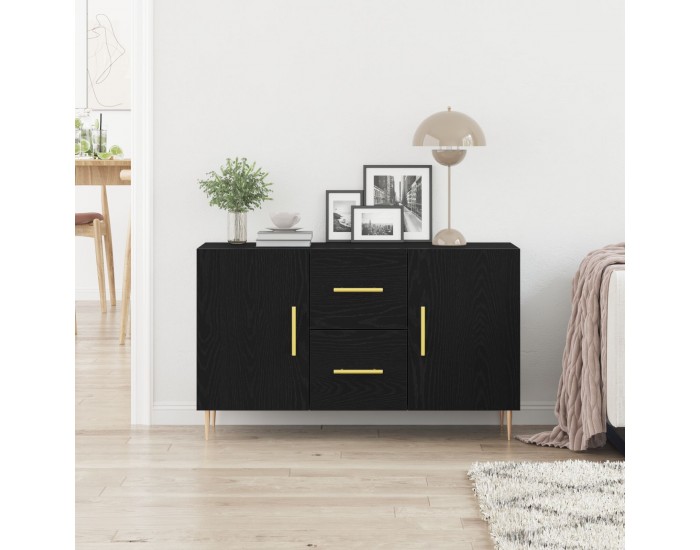 страничен шкаф Sonata H Черен дъб 100x36x60 см от инженерна дървесина