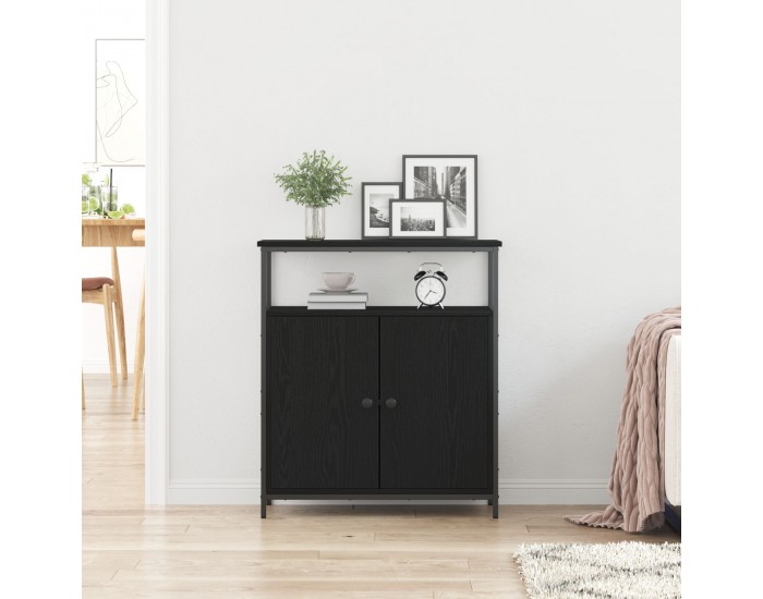 страничен шкаф Sonata H Черен дъб 70x30x80 см от инженерна дървесина