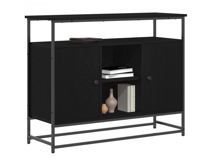 Sonata H Секретар Черен Дъб 100x35x80 см Инженерна Дървесина и Стомана