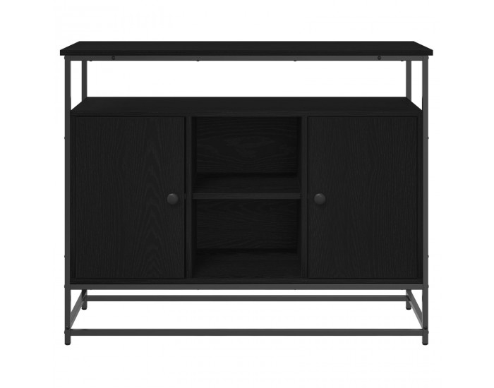 Sonata H Секретар Черен Дъб 100x35x80 см Инженерна Дървесина и Стомана