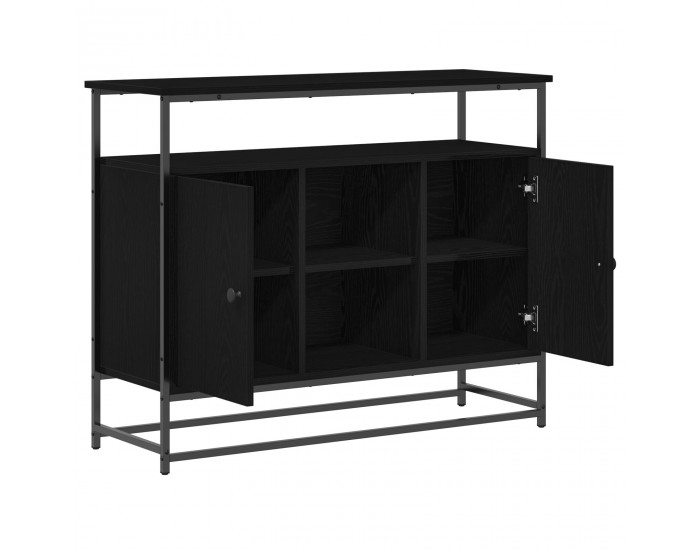 Sonata H Секретар Черен Дъб 100x35x80 см Инженерна Дървесина и Стомана