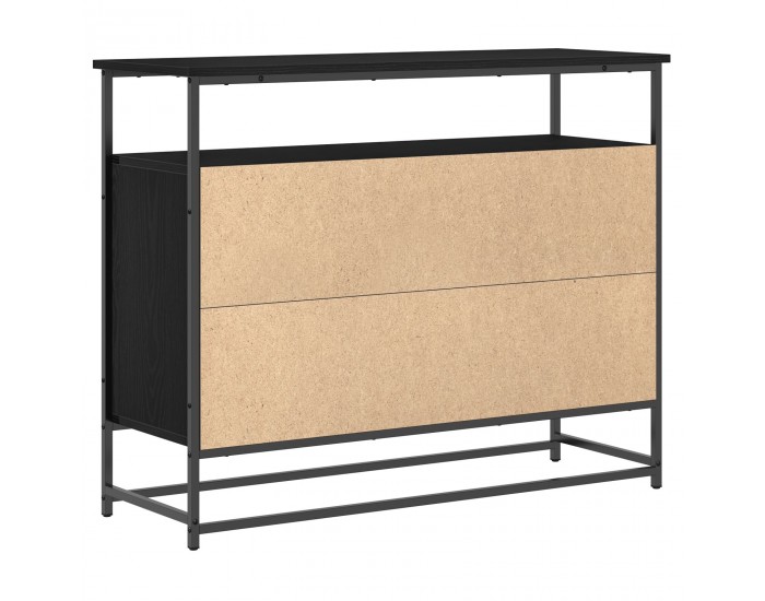 Sonata H Секретар Черен Дъб 100x35x80 см Инженерна Дървесина и Стомана