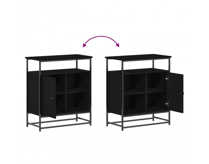 Sonata H Секретар черен дъб 69x35x80 см Инженерна дървесина и стомана