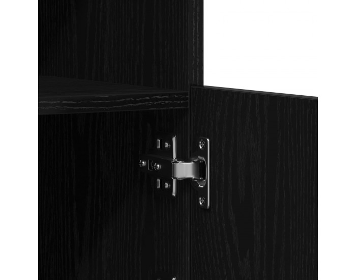 Sonata H страничен шкаф с LED светлини черен дъб 60,5x37x67 см