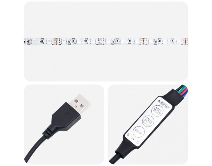 Sonata H Скатна маса с LED осветление Стара дървесина 60x37x67 см