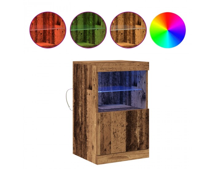 Sonata H Скат на LED светлини от старо дърво 41x37x67 см