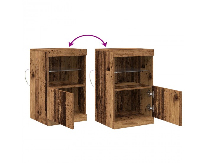 Sonata H Скат на LED светлини от старо дърво 41x37x67 см