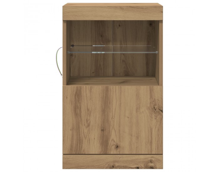 страничен бюфет Sonata H с LED светлини от занаятчийски дъб 41x37x67 см