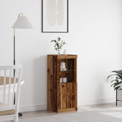 Sonata H Страничен шкаф с LED светлини Дървен вид 41x37x100 см - Шкафове, Витрини, Модулни секции