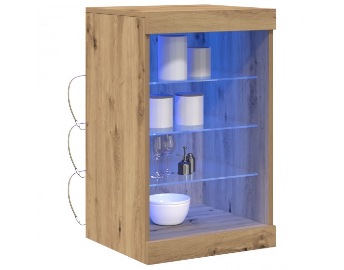 страничен шкаф Sonata H с LED светлини занаятчийски дъб 41x37x67 см страничен шкаф Sonata H с LED светлини занаятчийски дъб 41x37x67 см