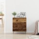 Стъклен шкаф с чекмеджета стара дървесина 60x35x70 см от инженерна дървесина