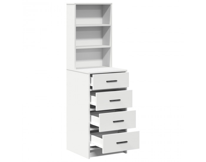 Sonata H Висок шкаф Бял 40x41x135 см Инженерна дървесина