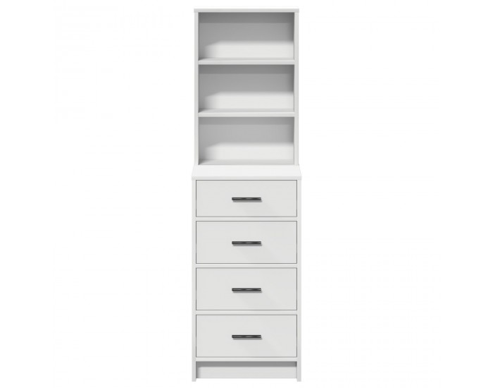 Sonata H Висок шкаф Бял 40x41x135 см Инженерна дървесина