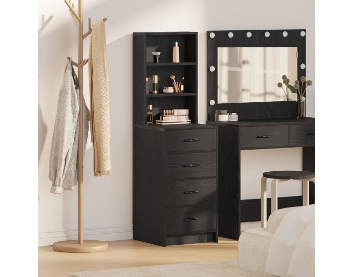 Sonata H Висок шкаф Черен дъб 40x41x135 см Инженерна дървесина