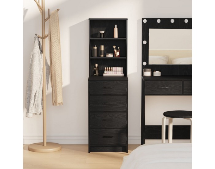 Sonata H Висок шкаф Черен дъб 40x41x135 см Инженерна дървесина