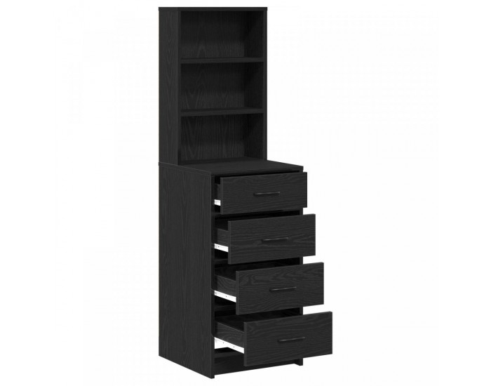 Sonata H Висок шкаф Черен дъб 40x41x135 см Инженерна дървесина