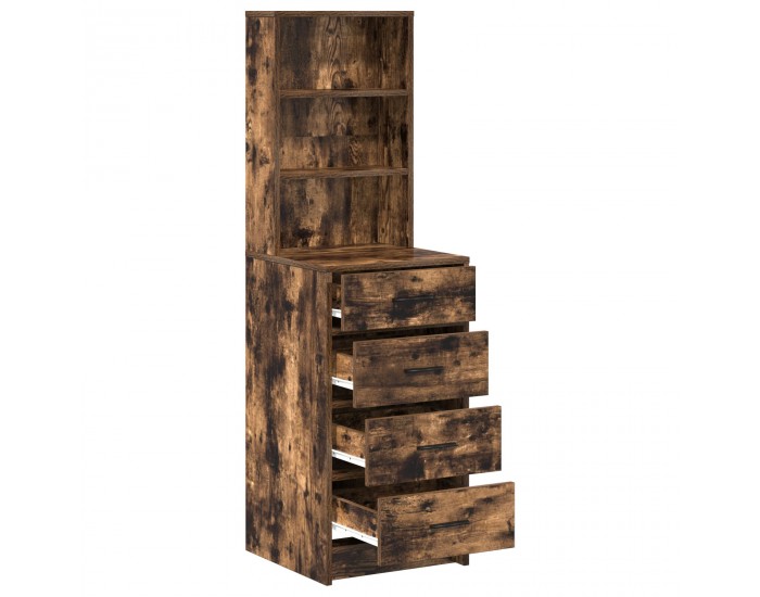 Sonata H Висок бюфет от опушен дъб 40x41x135 см от инженерна дървесина