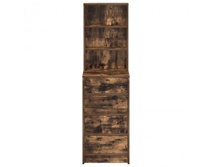 Sonata H Висок бюфет от опушен дъб 40x41x135 см от инженерна дървесина