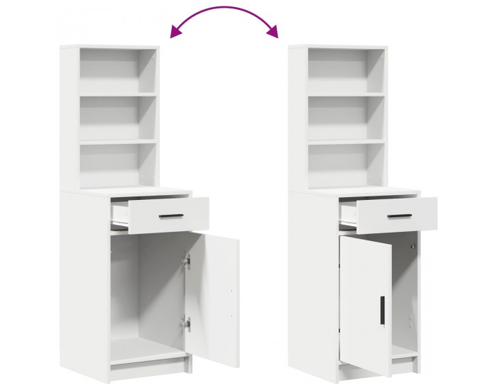 Sonata H Висок шкаф Бял 40x41x135 см от инжинерна дървесина