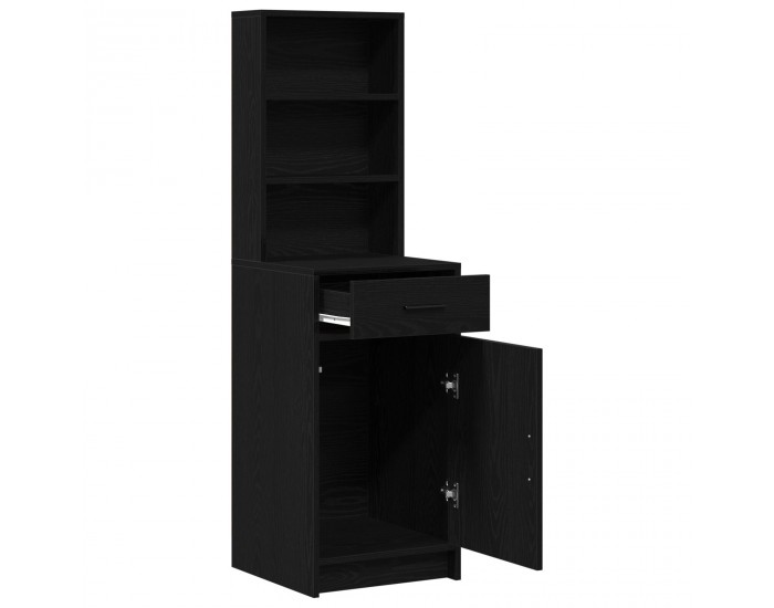 Sonata H Висок шкаф в черен дъб - 40x41x135 см, Изработен от инженерна дървесина