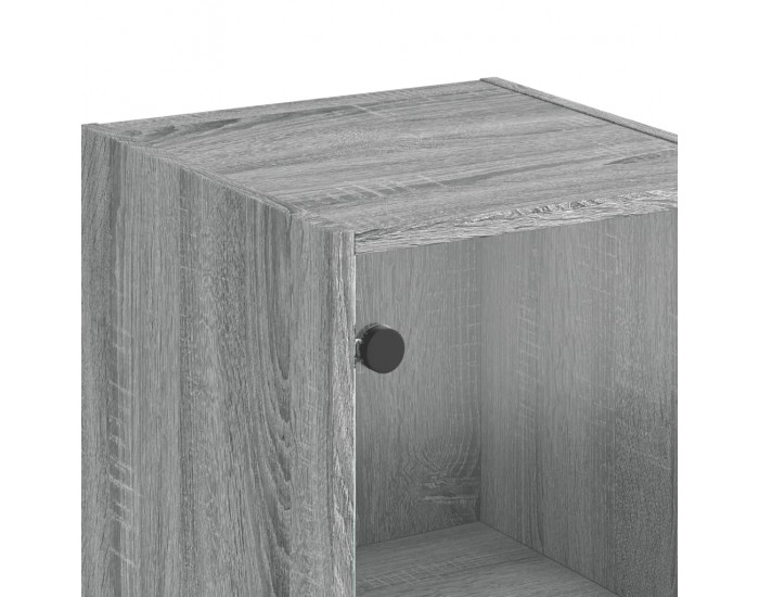 Sonata H Висок шкаф със стъклена врати, сив сонома, 35x37x142 см