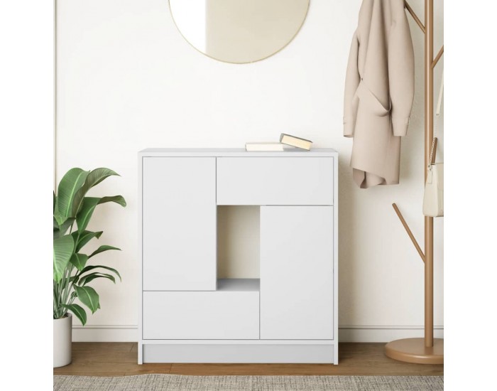 Sonata H Бюфет с чекмеджета и вратички, бял, 70,5x34x74,5 см