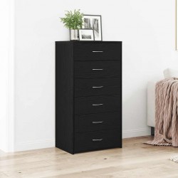 Sonata H Сайдборд с 6 чекмеджета черен дъб 50x34x96 см инженерно дърво - Дневна