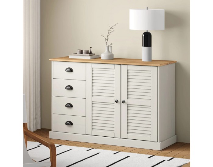 Sonata H Бюфет с чекмеджета VIGO, 113x40x75 см, бял, бор масив Sonata H Бюфет с чекмеджета VIGO, 113x40x75 см, бял, бор масив