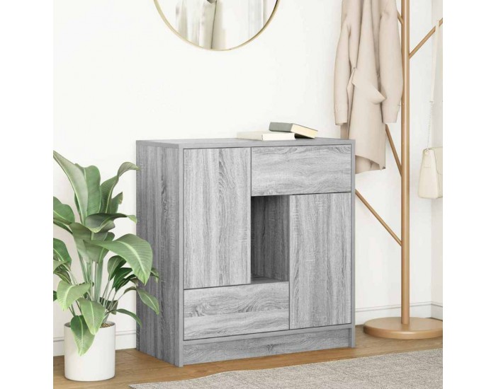 Sonata H Бюфет с чекмеджета и вратички, сив сонома, 70,5x34x74,5 см