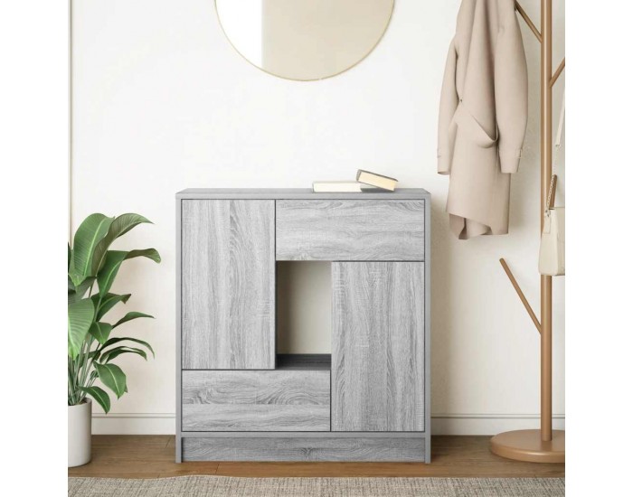 Sonata H Бюфет с чекмеджета и вратички, сив сонома, 70,5x34x74,5 см