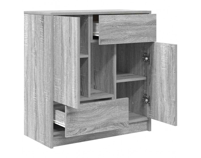 Sonata H Бюфет с чекмеджета и вратички, сив сонома, 70,5x34x74,5 см