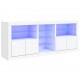 Sonata H Сайдборд с LED светлини, бял, 181,5x37x67 см