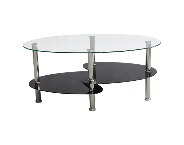 Холна маса AM-B232 100/55/45h с черно долно стъкло