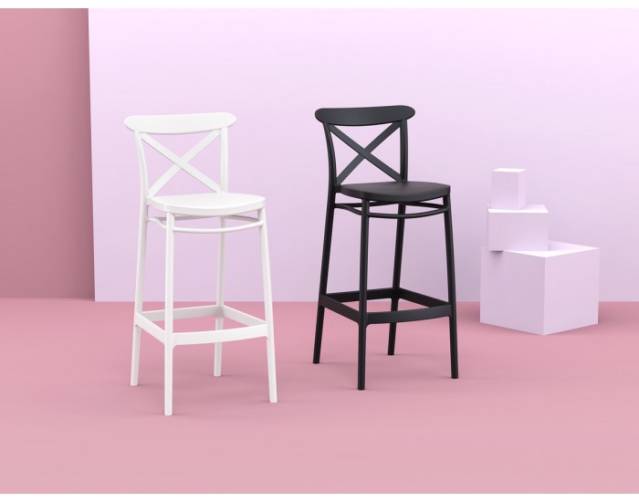 Бар стол Крос бял