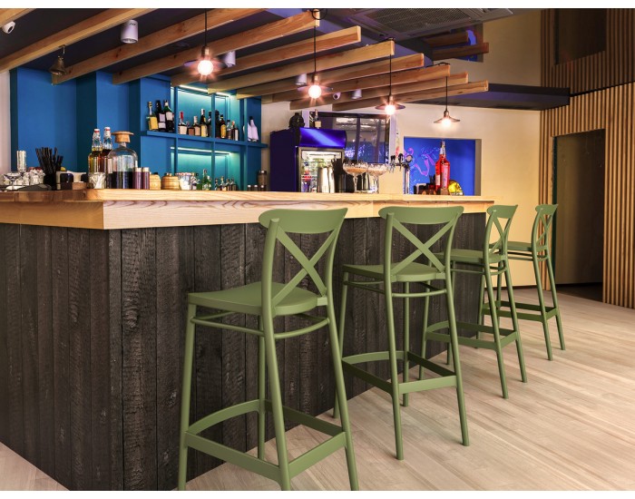 Бар стол Крос маслено зелен Бар стол Крос маслено зелен