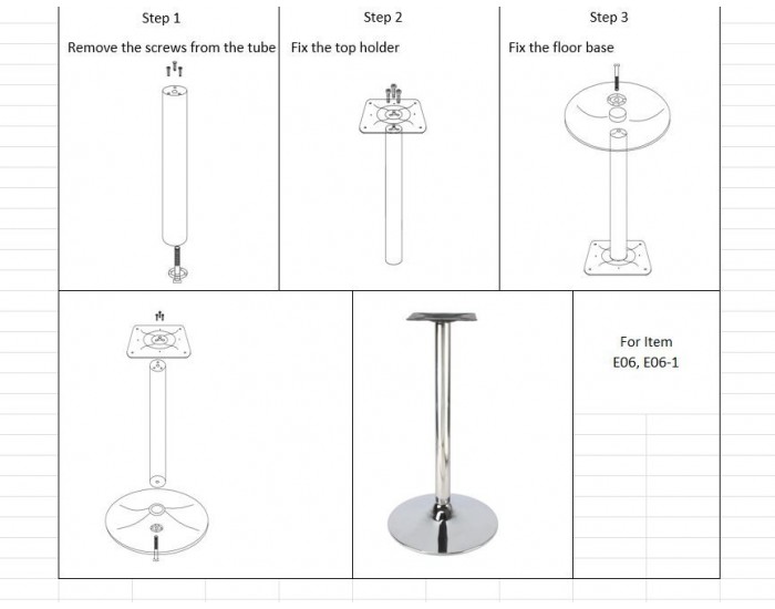 Бар стойка АМ-Е06-1 хром